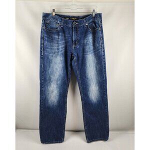 Helix Jeans Mens 36x32 Blue Instinct is a Virtue Straight Leg Flap Back Pocket